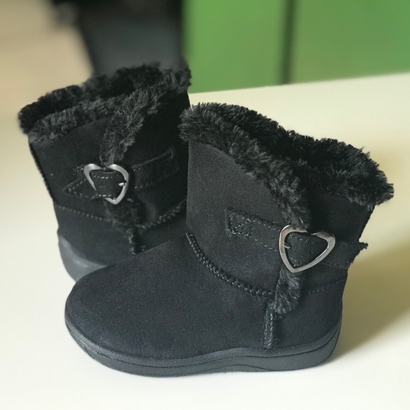 NWT GARANIMALS Infant Girls Black Shearling Boot Size 5